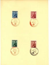 Bohemia & Moravia Scott # B9 - B12 - On Paper - RARE Nazi Cancel - 1942  (16-SS)