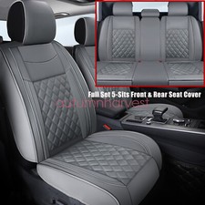 Pu Leather Seat Covers Full Set Front Rear Cushion For Toyota Camry Gray