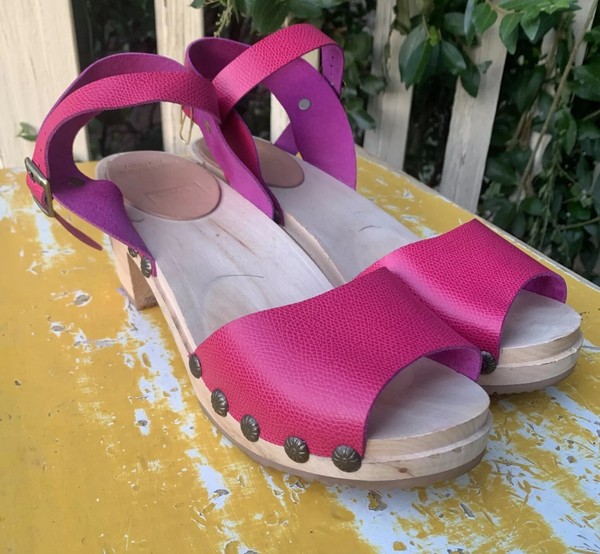 Artisan Wears Julie Hoddy Pink Clog Heels HandMade In Tasmania EU 40 AU 9