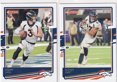LOT (2) NOAH FANT DREW LOCK DENVER BRONCOS - 2020 DONRUSS E4224