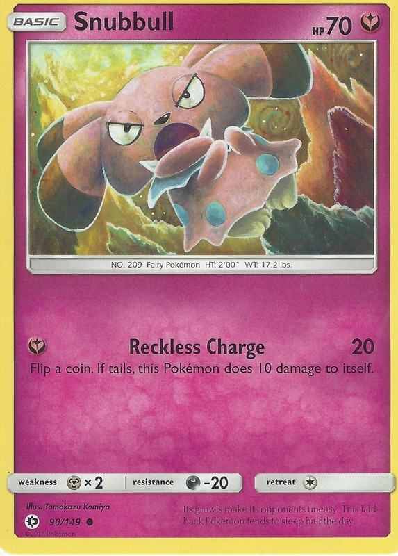 90/149 Snubbull Common: Pokemon Trading Card Game SM-01 Sun & Moon
