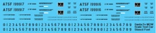 N Scale - Santa Fe MOW Scale Test Car Stencil Font Decals