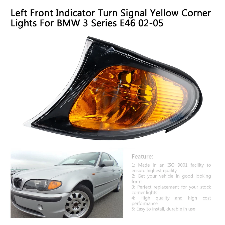 Left Front Indicator Turn Signal Yellow Corner Light For BMW 3 Serie E46 02-05 W Foto 3 de 4