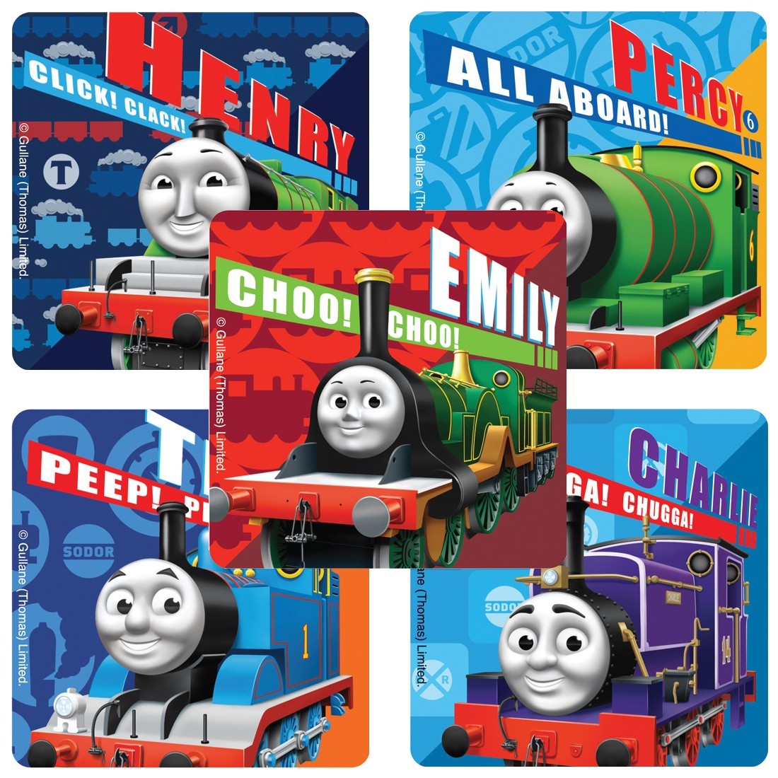 Thomas the Tank Engine Stickers x 5 - Thomas Stickers - Birthday