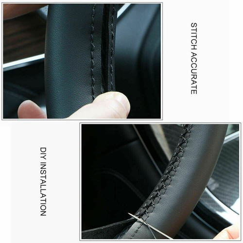 Carbon Fiber&Leather Steering Wheel Hand Sewing Wrap Cover For Toyota Highlander - Picture 12 of 12