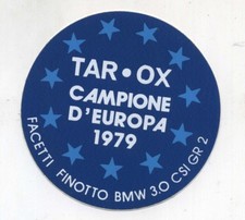 Adesivo TAR OX CAMPIONE D'EUROPA 1979 Facetti Finotto BMW 3.0 CSI GR 2 sticker