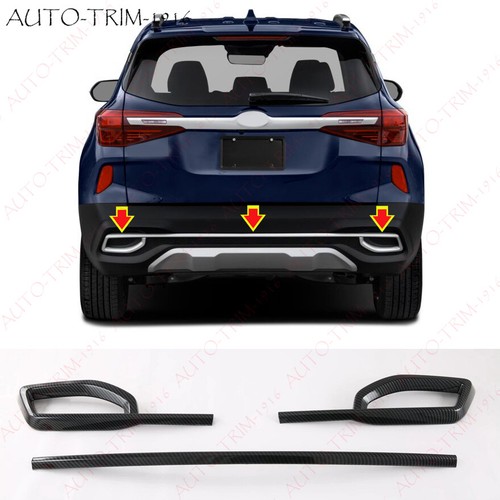 ABS Carbon Fiber Rear Bumper Cover protector Trim For Kia Seltos 2021