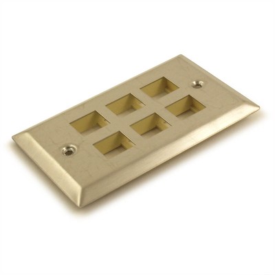 Wallplate: Keystone  6 Hole - Stainless Steel