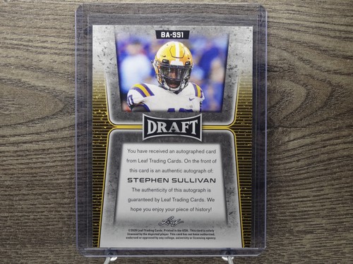 2020 Leaf Draft Autographs #BASS1 Stephen Sullivan - Picture 2 of 2