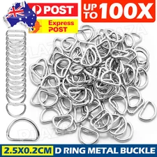 50-100Pcs D Ring Metal Buckle D-rings 25MM Strap Loop Webbing Strapping Ring AU