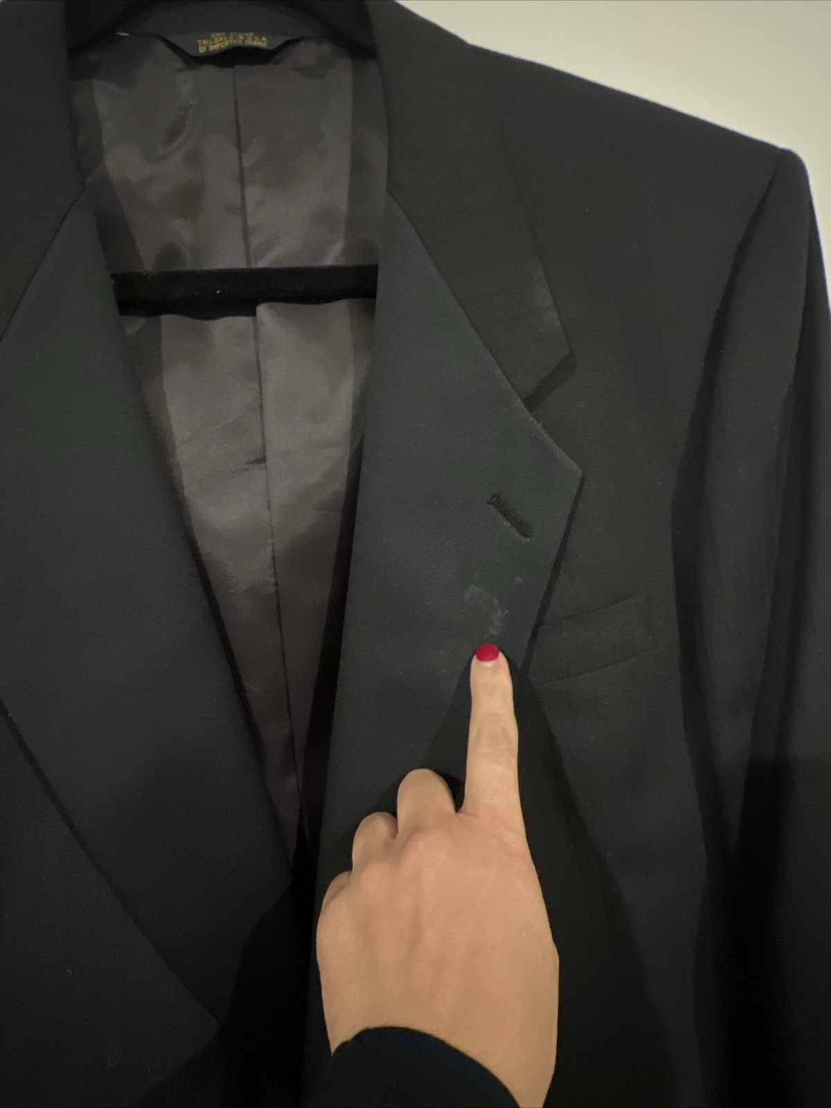 Cappotto blazer Yves Saint Laurent da uomo spilla lana nera taglia 43R