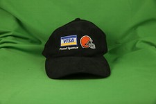 Vintage Cleveland Browns VISA Strapback Hat Promo Graffiti Black Strapback