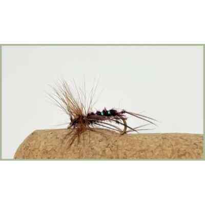 6 Mosche Da Pesca Hoppers Piumate Color Claret - Troutflies UK (Scegli La Misura)