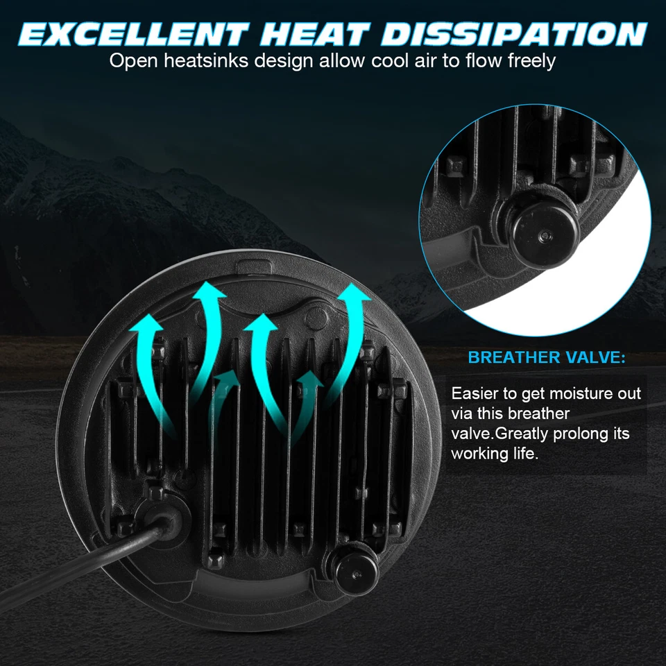 Faros LED con Halo DRL para Buell White Lightning 1998 2002 5,75" 5-3/4 pulgadas Foto 4 de 4