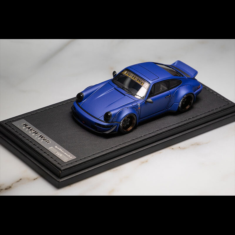 1:43 Scale Porsche RWB 911 964 Matt Blue Diecast Car Model