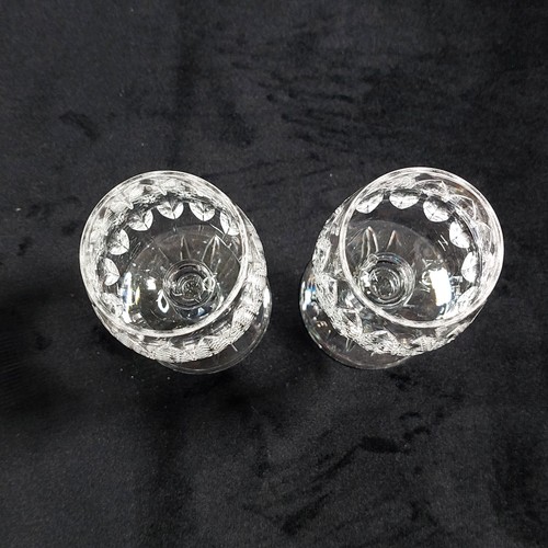 Webb Corbett Canterbury Port Wine Glass x2 Cut Crystal Arches & Thumbprint 11cm - Picture 2 of 7