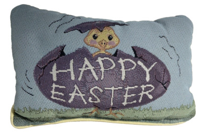 Happy Easter Baby Chick Decorative Mini Throw Accent Pillow 12 by 6 Inch