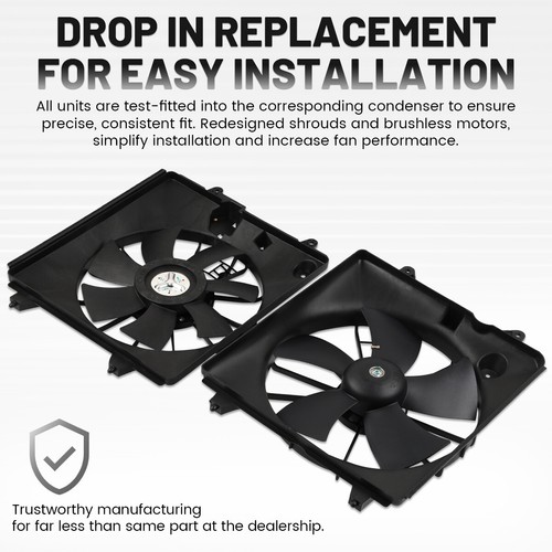 For Honda CR-V 2007-2009 Radiator Cooling Fan A/C Condenser Assembly Left+Right - Bild 8 von 15
