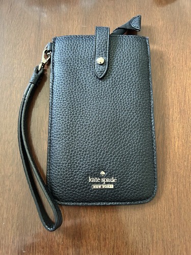 Kate Spade Black Pebbled Leather Phone Pouch/Sleeve
