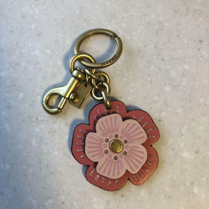 coach keychain flower