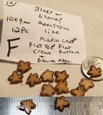 Vtg All Glass Leaves Flat Back Pressed Leaf Rhinestones Jewelry Craft Repair 130