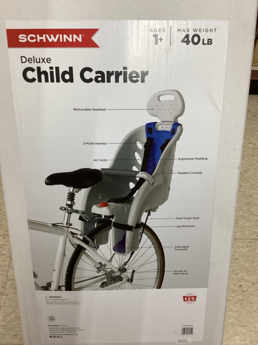 Schwinn Deluxe Bicycle Mountable Child Carrier/Bike Seat For Child age 1+  40lbs