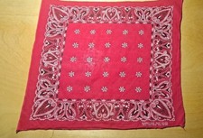 Vtg Red Cotton Bandana Guaranteed Fast Color RN 14193 Selvedge Edge 17.5"x16"