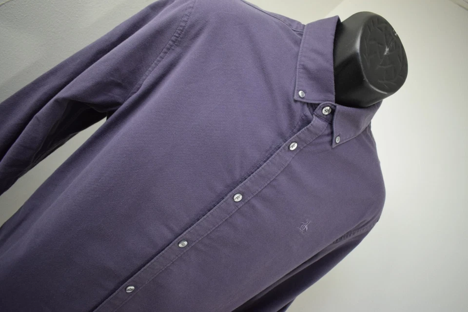 Penguin Dres Shirt Purple Heritage Slim Fit Stretch Long Sleeve Mens Size Large - Image 3 of 4