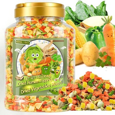 9-Veggie Toppings Ramen 16oz All Natural Vegetable Instant Ramen Toppings