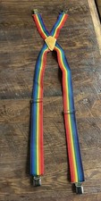 Vintage McGuire Nicholas Rainbow Striped Suspenders Adjustable Adult NO. 113