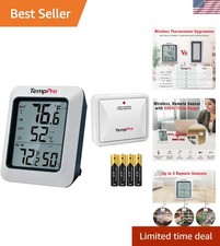 Lightweight Wireless Thermometer - Indoor Outdoor Humidity Tracker 500 FT