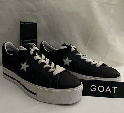 Converse One Star Platform OX Leather Black White Women Size 10 562734C Sneakers