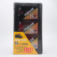 Maxell HGX-MP 8mm Video Cassettes 120 Minute 3 Pack - Brand New  Sealed 