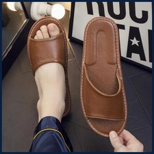 Genuine Leather Slippers Homes in indoor slipper summer open toe sandals men