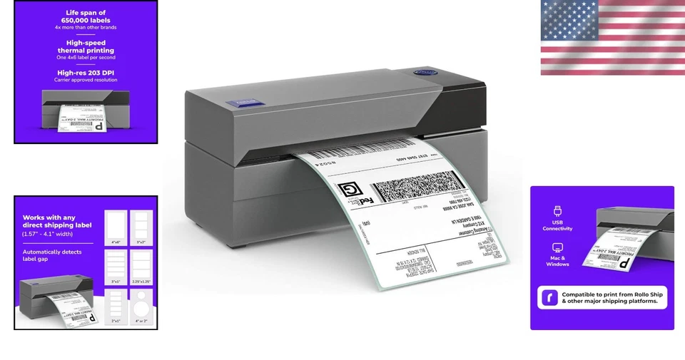 High Speed Shipping Label Printer - Windows & Mac Compatible - Image 2 of 4