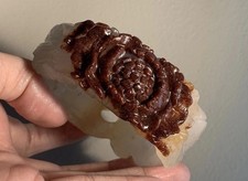 57.4mm Natural Yellow- Dragon Jade Bangle Sculpture/ Fine Hand Carved/