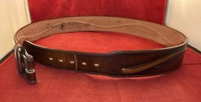 Larry Mahan Genuine Leather Brown Belt, Size 36, No Buckle, Brown Stitching