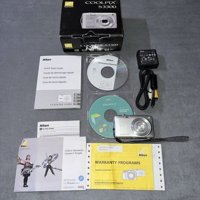 Nikon Coolpix S3300 Silver Compact Digital Camera 16.0MP Tested Working In Box