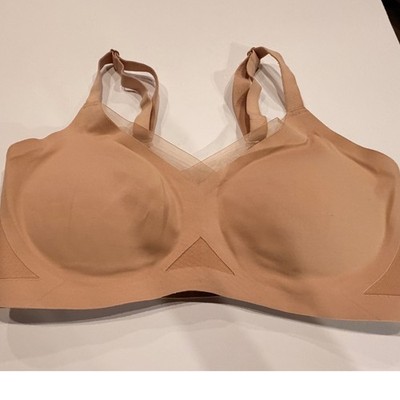 Honeylove Silhouette Bra Tan Nude Wireless Mesh Detail Supportive XS