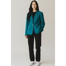 Calvin Klein Blazer Jacket Teal Blue Career Business Sleek Chic 22W NWT