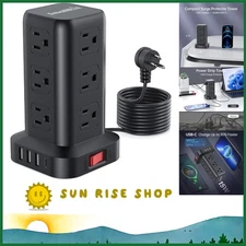 Durable Surge Protector Power Strip with 10FT Cord & 16 Device Charging Capacity