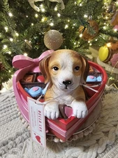 New Bella Lux Puppy Valentine Heart Candy Box valentines day decor