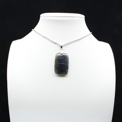 Labradorit Rechteck Anhänger 6gr 29mm Madagaskar