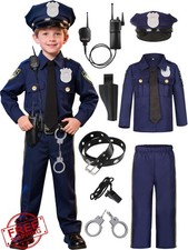 Neilyoshop Kids Police Cop Costume Boys Halloween Cosplay Party Officer