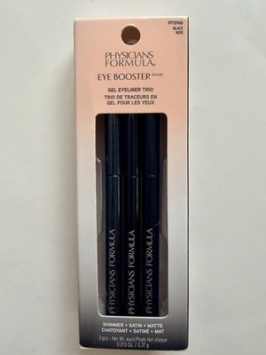 Physicians Formula Eye Booster Gel Black Eyeliner Set of 3 Shimmer Satin Matte