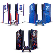 RANGERS FC 2024/25 KIT VINYL SKIN FOR SONY PS5 SLIM DISC CONSOLE  CONTROLLER