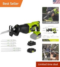 20V Lightweight Cordless Reciprocating Saw with Tool-Free Blade Change