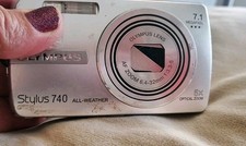 Olympus Stylus 740 7.1MP Digital Camera - Silver - Untested - AS IS - PER PARTS