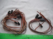 Lot of 18 Black Connector Plug 12" Cables, Wires, 13 M, 5 F, RC R/C Airplane Car