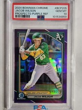 2024 Bowman Chrome Prospects Jacob Wilson #BCP-205 Purple Refractor /250 PSA 10